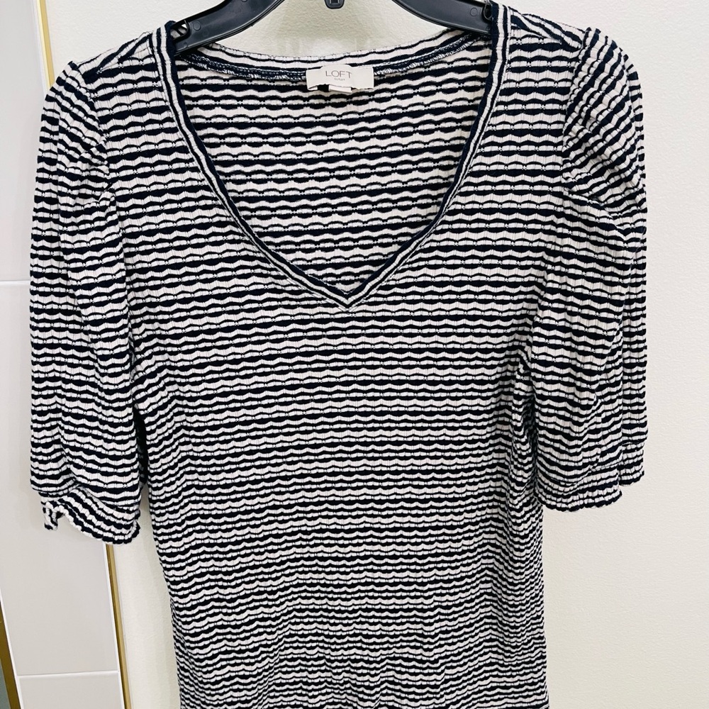 Striped Blue and White Women's Top